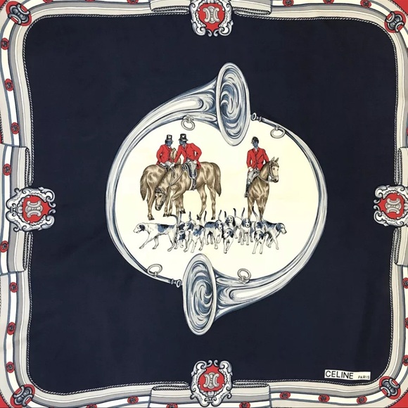 AUTH CELINE Silk Scarf - Picture 6 of 7